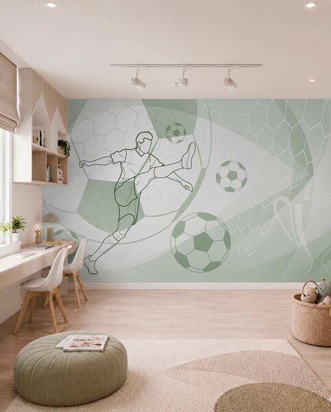 Fotótapéta Futballista és labdák, Fotótapéta tini szoba, Fotótapéta tini szoba futball, w04601v2 : Uwalls.hu