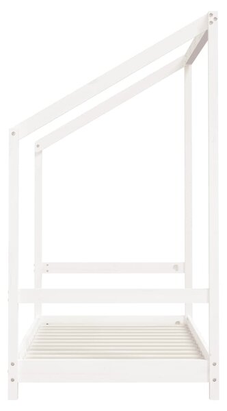 Fehér tömör fenyőfa gyerekágykeret 80 x 160 cm