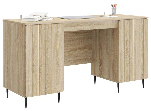 Asztal polcokkal Sonoma Tölgy 142,5 x 50 x 75 cm Szerelt Fa