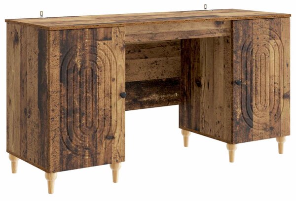 Asztal polcokkal ajtóval Antik Fa 142,5 x 50 x 75 cm Szerelt Fa