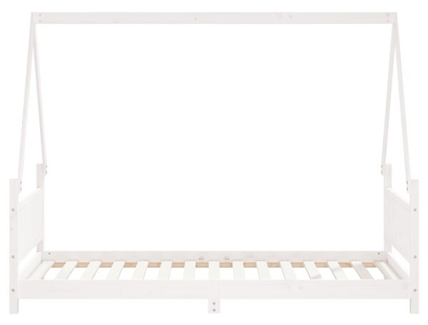 Fehér tömör fenyőfa gyerekágykeret 90x190 cm