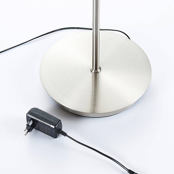 Lindby Darion LED állólámpa, szürke, fém, fényerőszabályzó, 180cm, dimmelhető, Alu / szürke / cink, Nappali / Étkező, fém, Modern