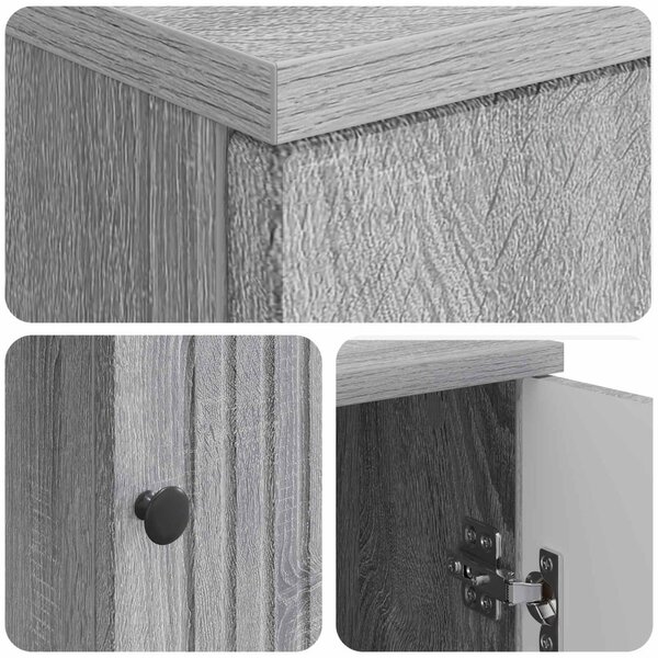 Asztal polcokkal Szürke Sonoma 142,5 x 50 x 75 cm Szerelt Fa