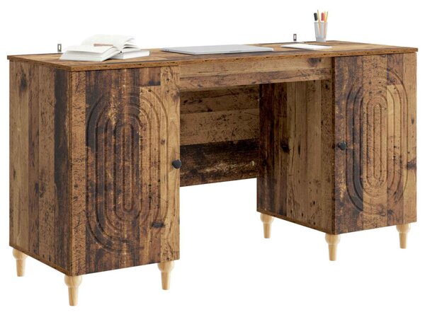 Asztal polcokkal ajtóval Antik Fa 142,5 x 50 x 75 cm Szerelt Fa