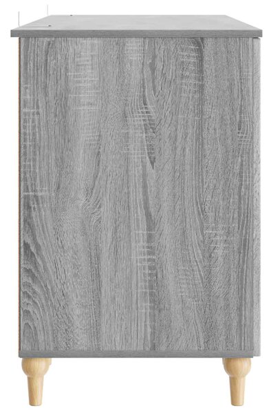 Asztal polcokkal Szürke Sonoma 142,5 x 50 x 75 cm Szerelt Fa