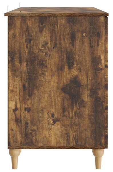Asztal polcokkal Füstös Tölgy 142,5 x 50 x 75 cm Szerelt Fa