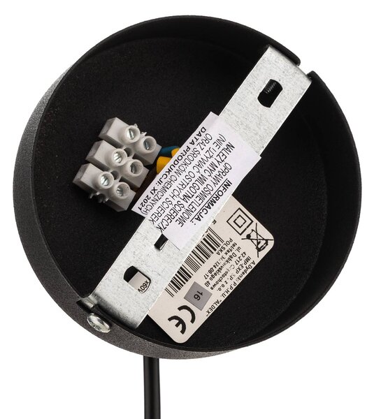ALDEX Dione függő világítás, 1 izzó, fehér/fekete 30 cm, dimmelhető, Fehér / opál, Nappali / Étkező, Üveg, Modern