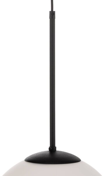 ALDEX Dione függő világítás, 1 izzó, fehér/fekete 30 cm, dimmelhető, Fehér / opál, Nappali / Étkező, Üveg, Modern
