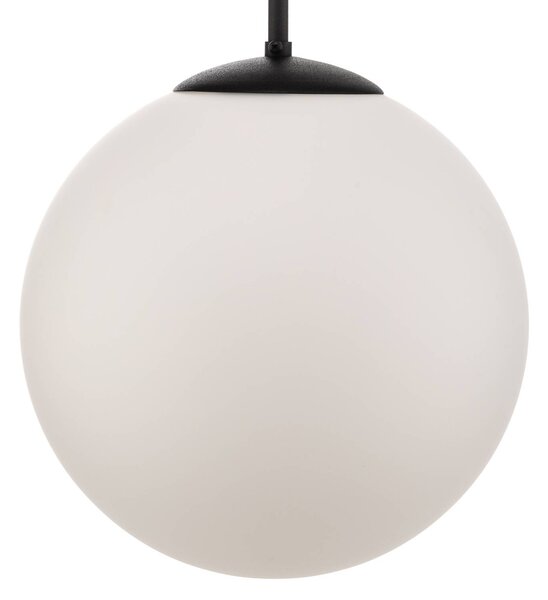 ALDEX Dione függő világítás, 1 izzó, fehér/fekete 30 cm, dimmelhető, Fehér / opál, Nappali / Étkező, Üveg, Modern