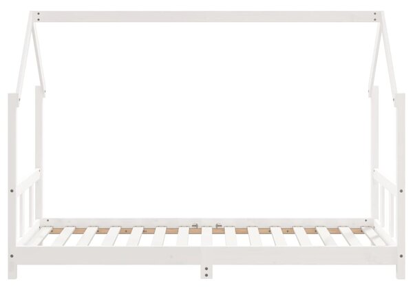 Fehér tömör fenyőfa gyerekágykeret 90x190 cm