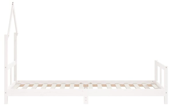 Fehér tömör fenyőfa gyerekágykeret 80 x 200 cm