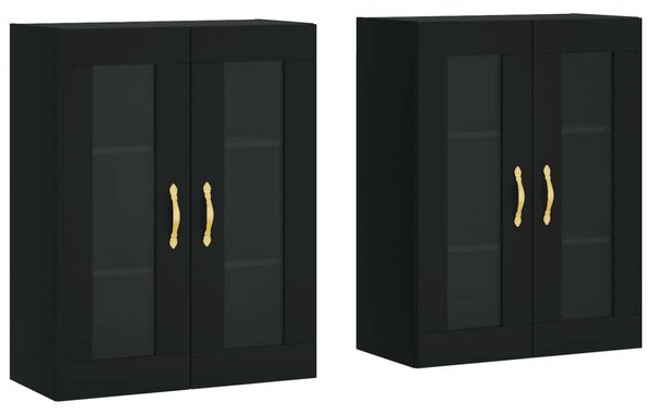 VIDAXL - Falra Szerelhető Szekrény - Fekete - 2 db - 69,5x34x90 cm
