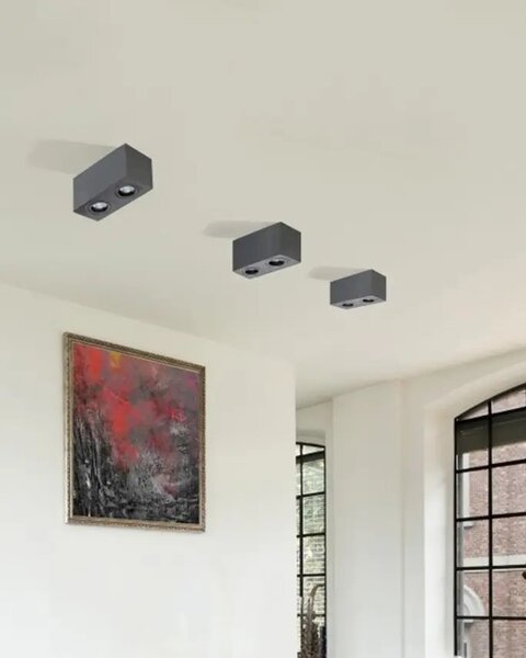 Modern spotlámpa Brant 2 SQ IP44 fekete