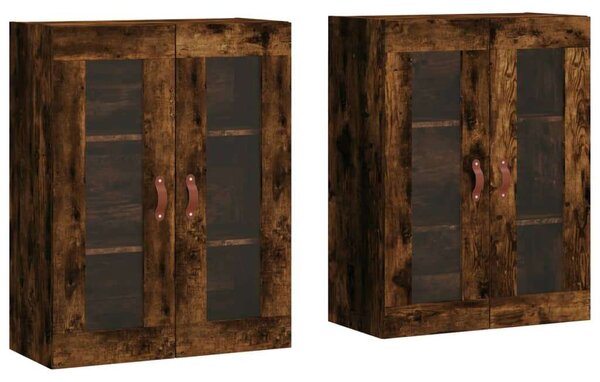 VIDAXL - Fali Szekrénypár - Füstös Tölgy - 69,5x34x90 cm