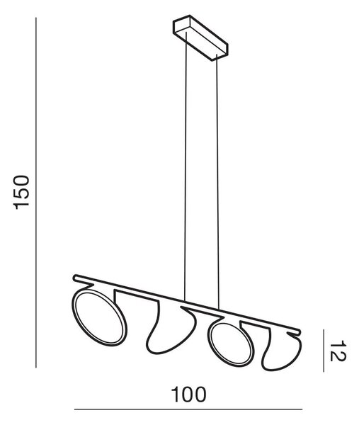 Modern Clamor csillár – Fekete