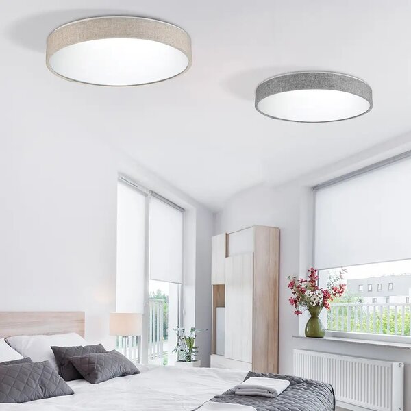 LED mennyezeti lámpa Collodi 48 bézs színű, szabályozható – Fehér
