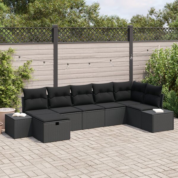 Kanapé Szett párnával 7 pcs polirattan