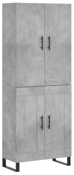Betonszürke szerelt fa magasszekrény 69,5 x 34 x 180 cm