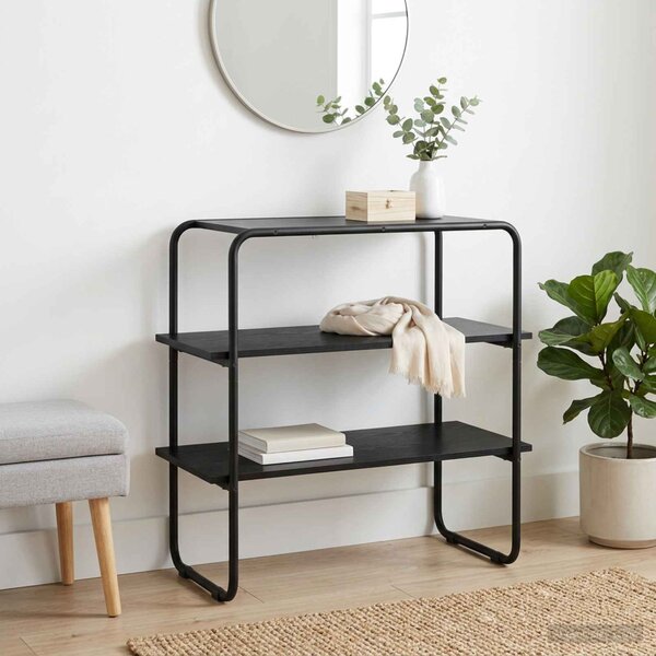 Konzolasztal Fekete Tölgy 60 x 41 x 75 cm Szerelt Fa