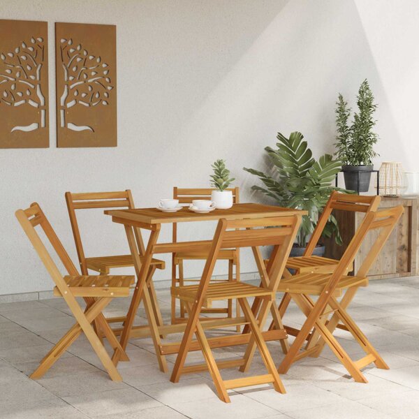 VidaXL Összecsukható Kerti Székek 6 pcs Természetes 40 x 53 x 80 cm