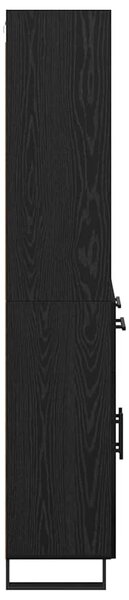 Magasfiú 2 pcs Fekete tölgy 69,5 x 34 x 180 cm Faanyag