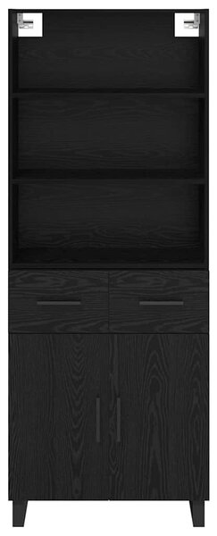 Magasfiú 2 pcs Fekete tölgy 69,5 x 34 x 180 cm Faanyag