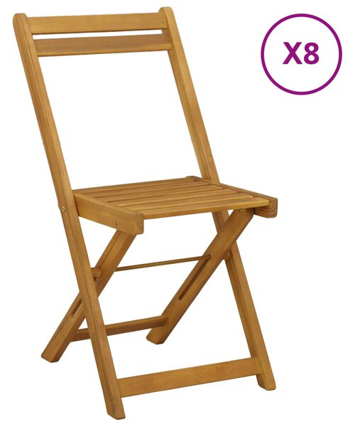 VidaXL Kültéri bistro székek 8 pcs Természetes 40 x 53 x 80 cm
