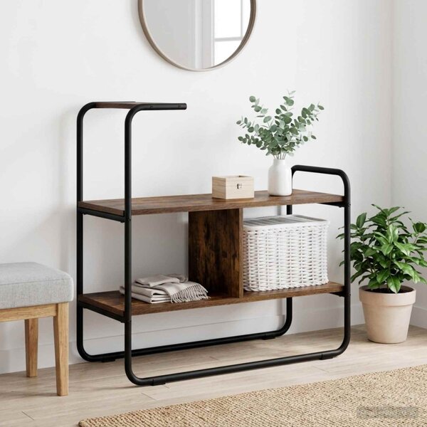 Konzolasztal Füstös Tölgy 80 x 35 x 75 cm Szerelt Fa