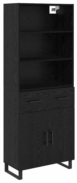 Magasfiú 2 pcs Fekete tölgy 69,5 x 34 x 180 cm Faanyag