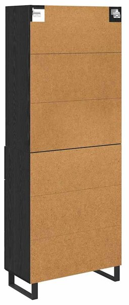 Magasfiú 2 pcs Fekete tölgy 69,5 x 34 x 180 cm Faanyag