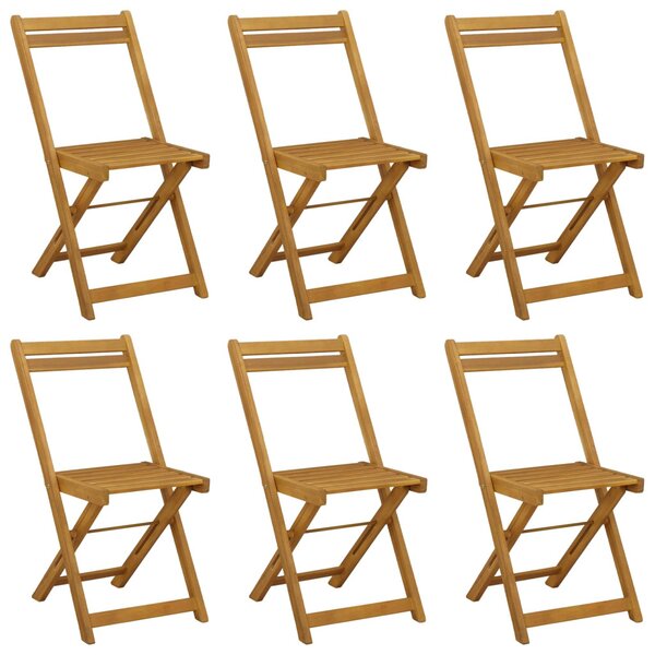VidaXL Összecsukható Kerti Székek 6 pcs Természetes 40 x 53 x 80 cm