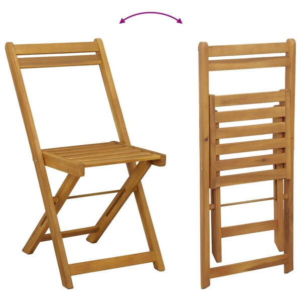VidaXL Kültéri bistro székek 8 pcs Természetes 40 x 53 x 80 cm