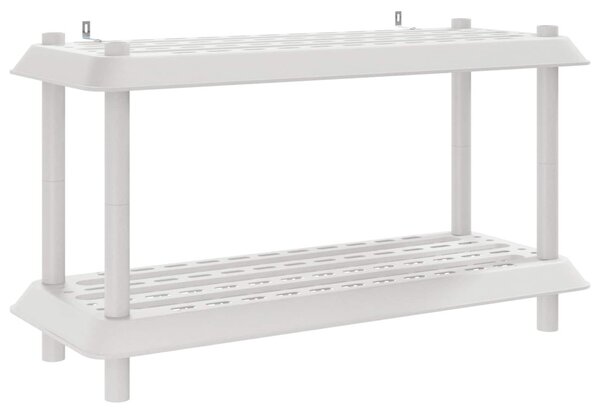Polc egység 2 szint 100 x 40 x 55,5 cm PP Fehér