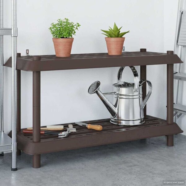 Polc egység 2 szint 100 x 40 x 55,5 cm PP Barna