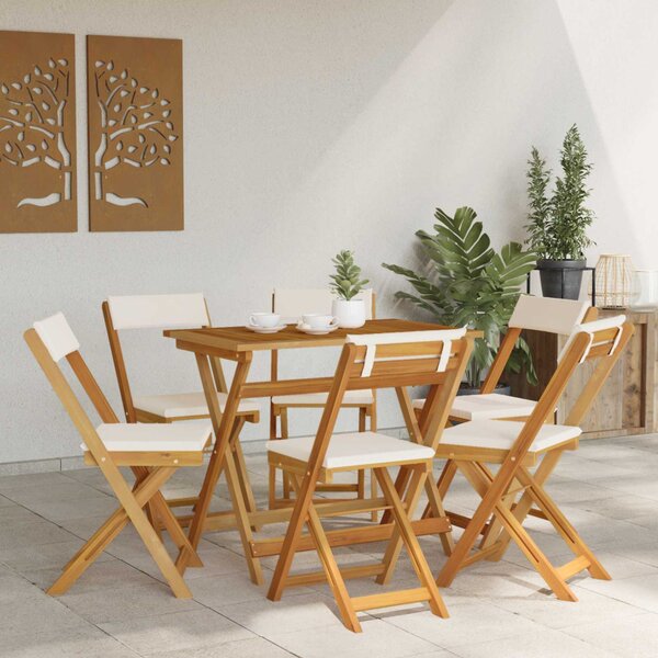 VidaXL Kültéri bistro székek 6 pcs Krémfehér 40 x 53 x 80 cm