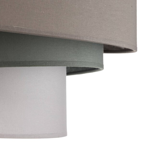 Duolla Trio mennyezeti világítás, szürke, Ø 60 cm, textil, dimmelhető, Alu / szürke / cink, Nappali / Étkező, Textil / szövet / selyem, Modern