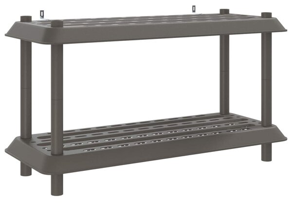 Polc egység 2 szint 100 x 40 x 55,5 cm PP Világosszürke