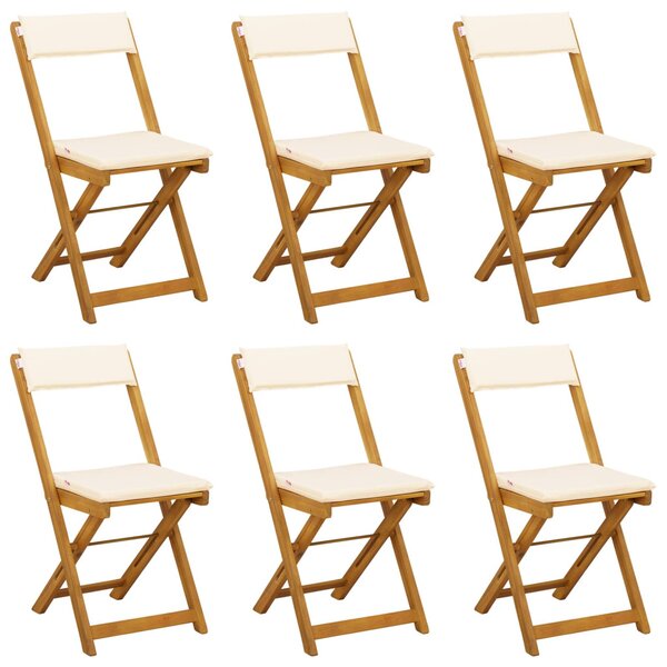 VidaXL Kültéri bistro székek 6 pcs Krémfehér 40 x 53 x 80 cm