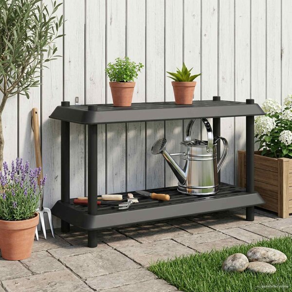 Polc egység 2 szint 100 x 40 x 55,5 cm PP Antracitszürke