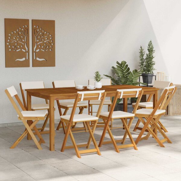 VidaXL Kültéri bistro székek 8 pcs Krémfehér 40 x 53 x 80 cm