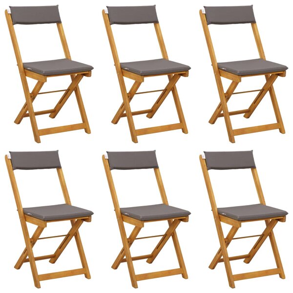 VidaXL Kültéri bistro székek 6 pcs Sötétszürke 40 x 53 x 80 cm