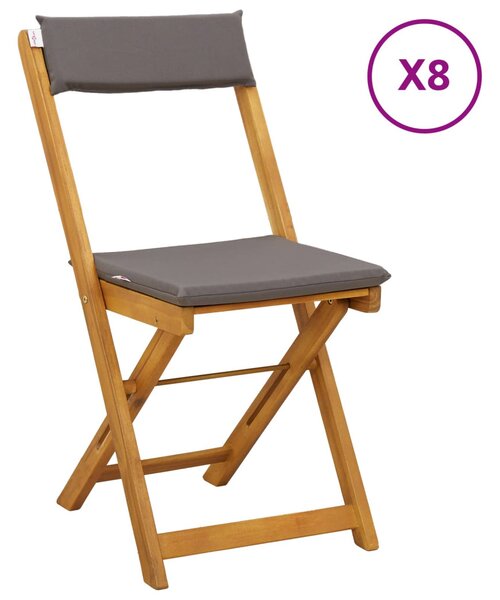 VidaXL Kültéri bistro székek 8 pcs Sötétszürke 40 x 53 x 80 cm