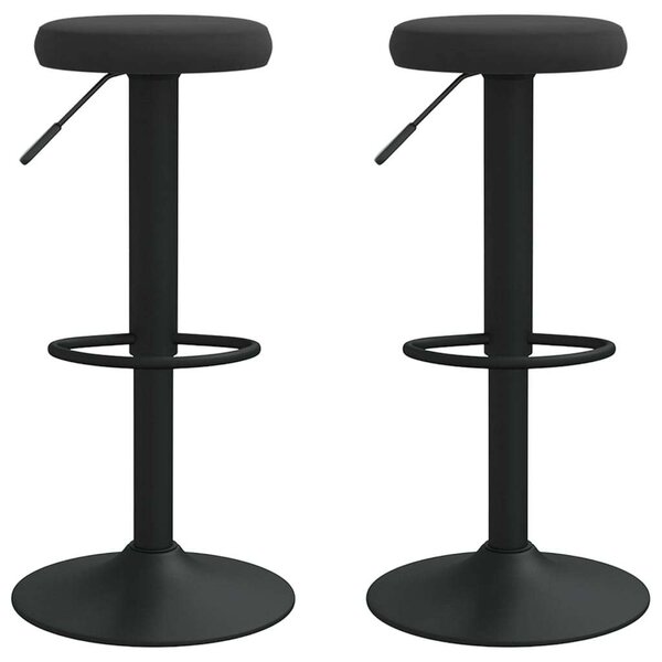 VidaXL 2 db fekete bársony bárszék