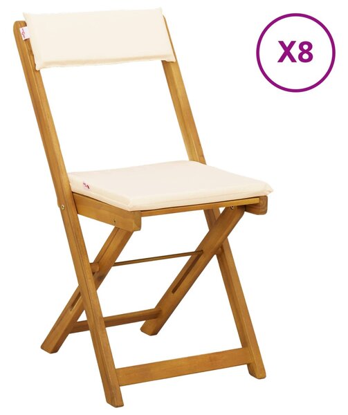 VidaXL Kültéri bistro székek 8 pcs Krémfehér 40 x 53 x 80 cm