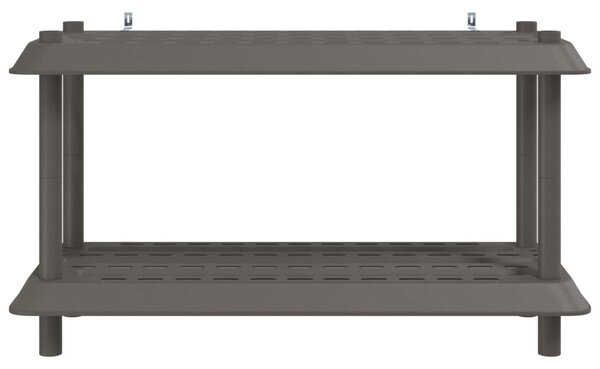 Polc egység 2 szint 100 x 40 x 55,5 cm PP Világosszürke