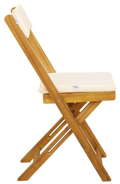 VidaXL Kültéri bistro székek 2 pcs Krémfehér 40 x 53 x 80 cm