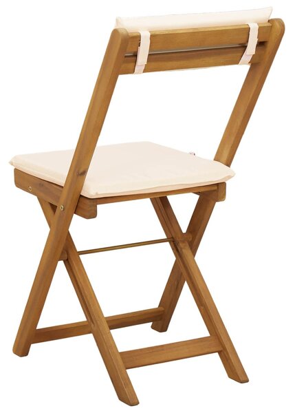 VidaXL Kültéri bistro székek 2 pcs Krémfehér 40 x 53 x 80 cm