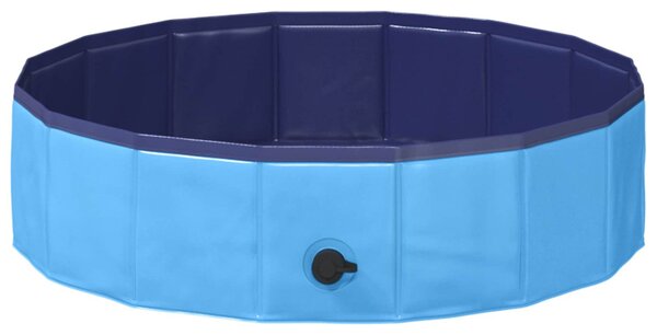 VidaXL Gyerekmedence Kék Ø 80 x 20 cm Vastag PVC és mérnöki fa