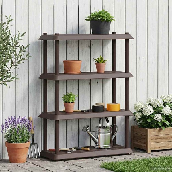 Polc egység 4 szint 100 x 40 x 136,5 cm PP Barna