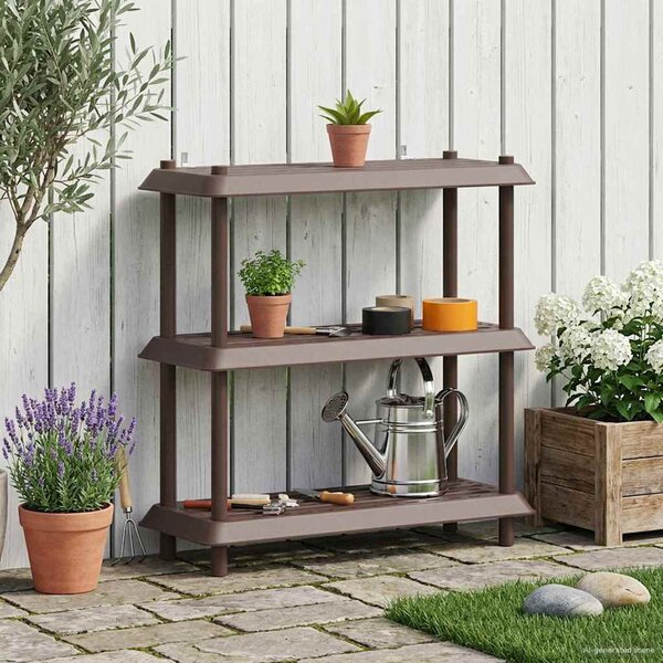 Polc egység 3 szint 100 x 40 x 96 cm PP Barna